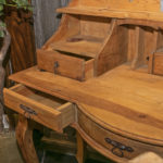 Pine Secretary Style Desk with Rush Seat Chair - Image 2