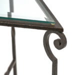 Triangular Wrought Iron and Beveled Glass Side Table - Image 2