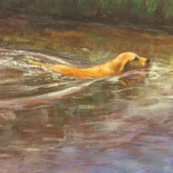 KATHY BATES “Summer Swimmer” Original Oil on Canvas - Image 2