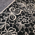 4’x6’ Black and White Crewelwork Tapestry - Image 3