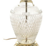 Pair of Crystal Urn Lamps on Silver Metal Bases - Image 2