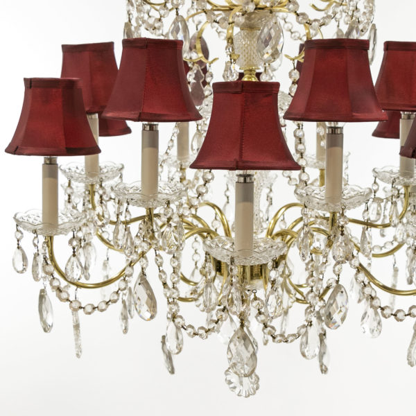 SCHONBEK Twelve Light Crystal and Brass Chandelier - Image 2