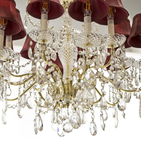 SCHONBEK Twelve Light Crystal and Brass Chandelier - Image 5