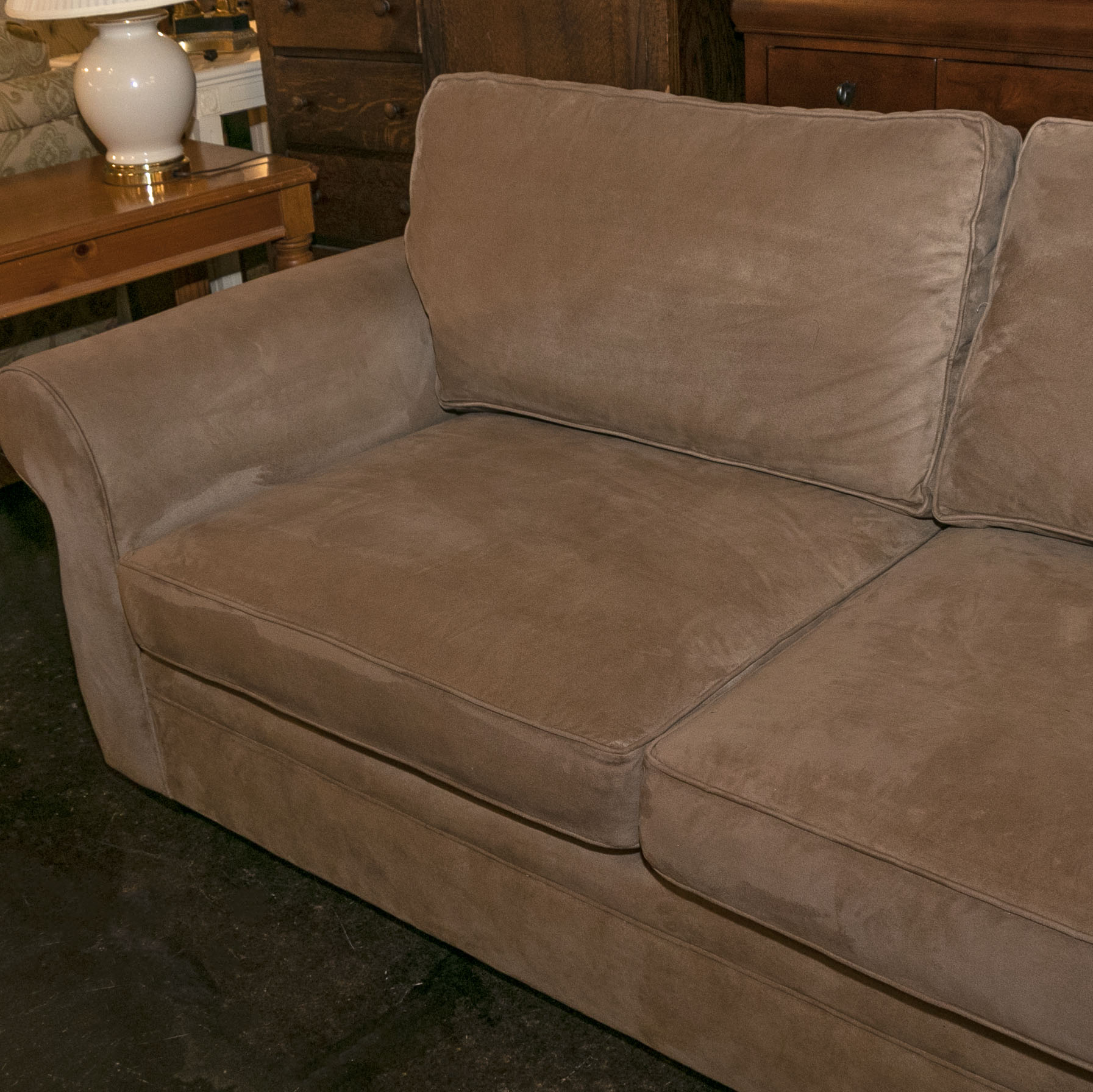 Pottery barn microfiber deals couch