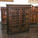 UNION FURNITURE Antique Oak Two-Door Carved Bookcase - Image 2