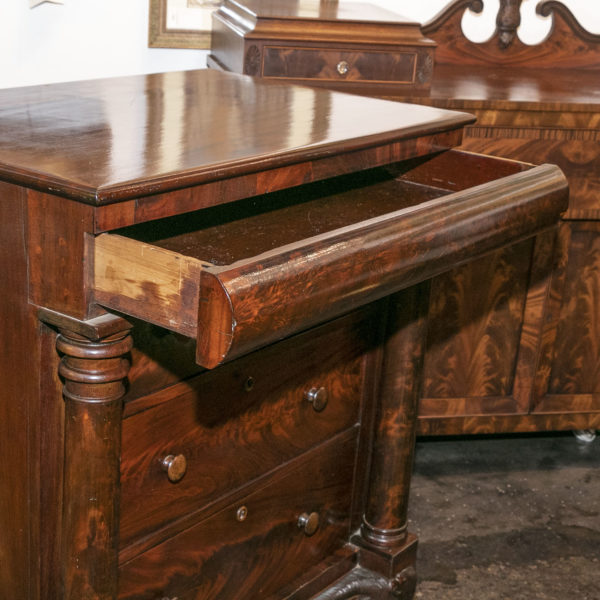Antique Mahogany Carved Chest - Image 4