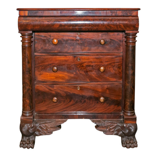 Antique Mahogany Carved Chest - Image 1
