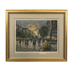 LE BLANC Parisian Street Scene Signed and Numbered Lithograph