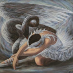 Original Oil on Canvas of Ballerina and Swan - Signed - Image 2