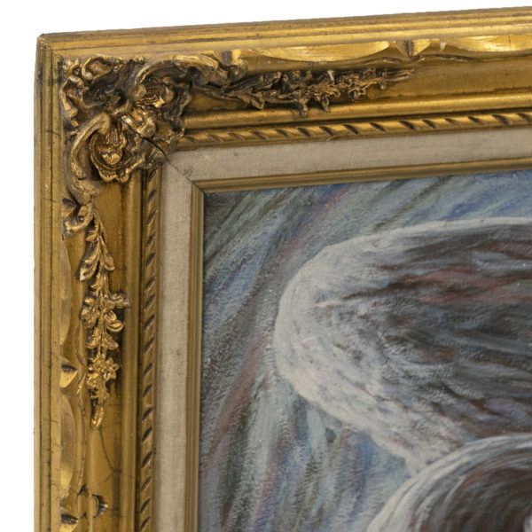 Original Oil on Canvas of Ballerina and Swan - Signed - Image 4