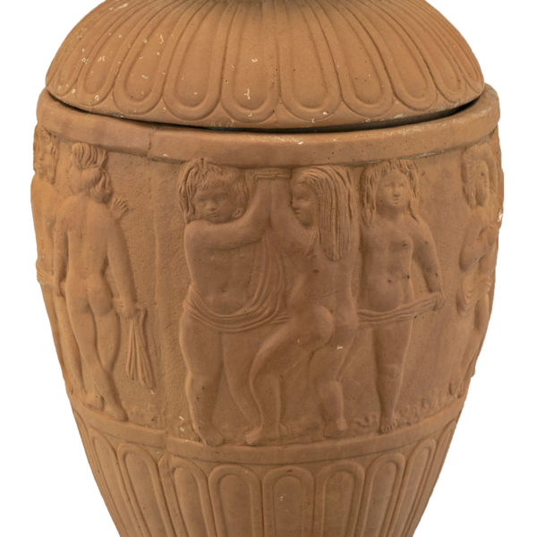 HENRI STUDIO 3 Piece Terracotta Urn with Figures - Image 2