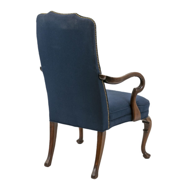 HICKORY CHAIR Navy Upholstered Gooseneck Armchair - Image 8