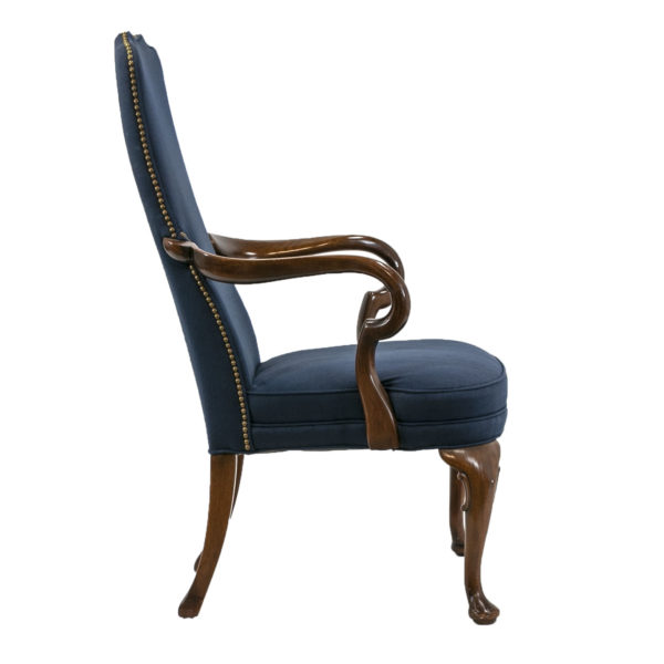 HICKORY CHAIR Navy Upholstered Gooseneck Armchair - Image 7