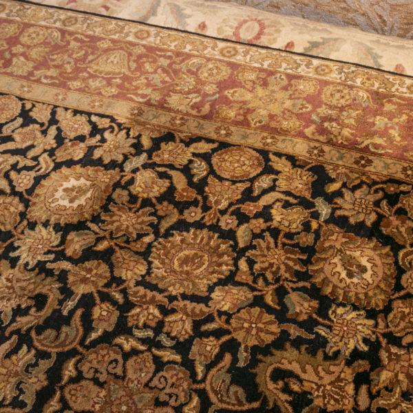 8’x 8’ Handmade Platinum Jaipur Palace Wool Rug - Image 4