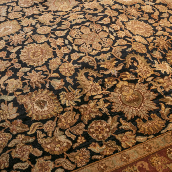 8’x 8’ Handmade Platinum Jaipur Palace Wool Rug - Image 3