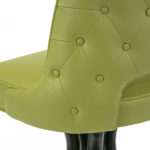 Pair of Chartreuse Vinyl Bar Stools with Tufted Backs - Image 2
