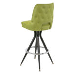 Pair of Chartreuse Vinyl Bar Stools with Tufted Backs - Image 6