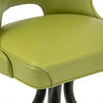 Pair of Chartreuse Vinyl Bar Stools with Tufted Backs - Image 3