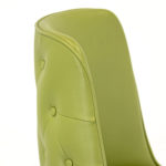 Pair of Chartreuse Vinyl Bar Stools with Tufted Backs - Image 4