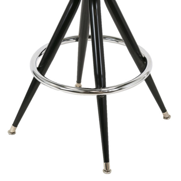 Pair of Chartreuse Vinyl Bar Stools with Tufted Backs - Image 5