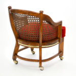 Set of 4 Vintage Barrel Cane Back Chairs on Casters - Image 6