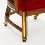 Set of 4 Vintage Barrel Cane Back Chairs on Casters - Image 3