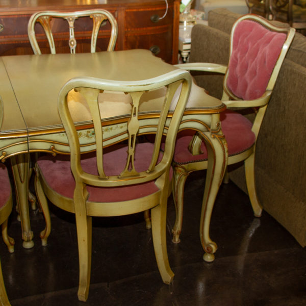 UNION NATIONAL FURNITURE Painted French Country Dining Set - Image 1
