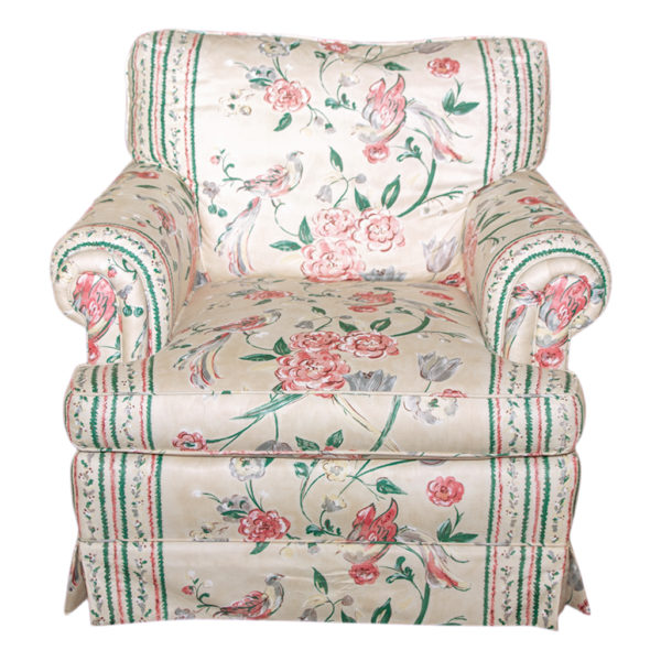 Vintage KEY CITY FURNITURE Floral Swivel Chair - Image 6