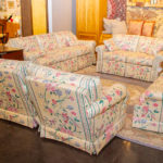 Vintage KEY CITY FURNITURE Floral Swivel Chair - Image 5