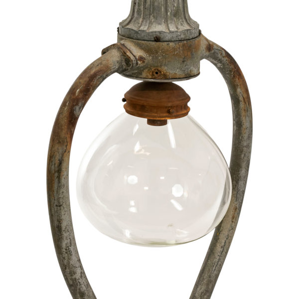 Antique Street Post Lamp Converted to Table Lamp with Glass Shade - Image 3