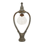 Antique Street Post Lamp Converted to Table Lamp with Glass Shade