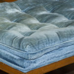 Vintage Blue Button Tufted Ottoman - Image 2
