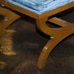 Vintage Blue Button Tufted Ottoman - Image 3