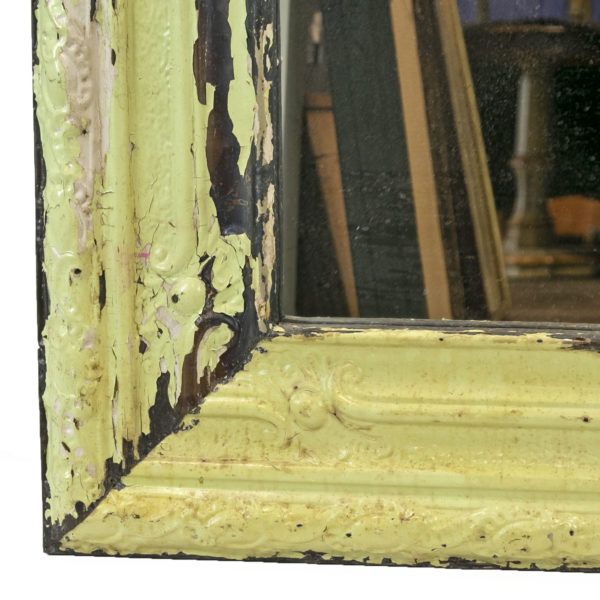 Vintage Patinated Tin Ceiling Tile Mirror - Image 3