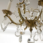 Small French Bronze and Crystal 3 Light Chandelier - Image 4