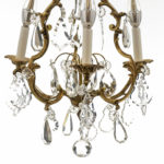 Small French Bronze and Crystal 3 Light Chandelier - Image 2