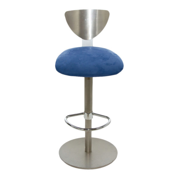 Stainless Steel and Glass Martini Bar with 3 Bar Stools - Image 2
