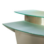 Stainless Steel and Glass Martini Bar with 3 Bar Stools - Image 4