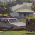 FRANK HOBBS Original Oil on Rag Paper “Factory Town” - Signed - Image 2