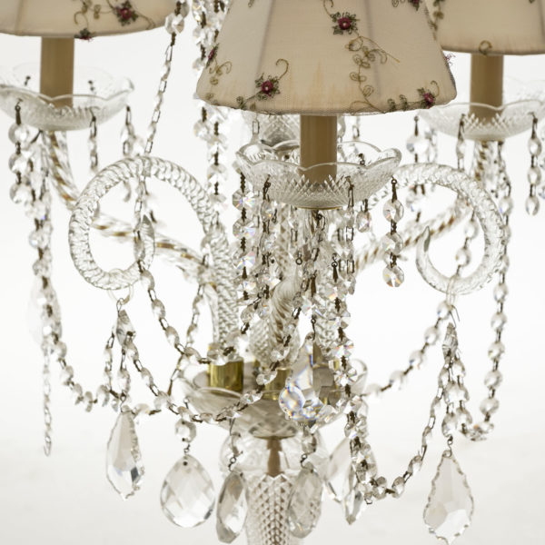 Triple Arm Crystal Embellished Lamp with Bead Accents - Image 3