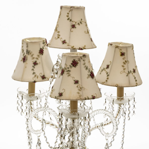 Triple Arm Crystal Embellished Lamp with Bead Accents - Image 2