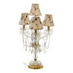 Triple Arm Crystal Embellished Lamp with Bead Accents