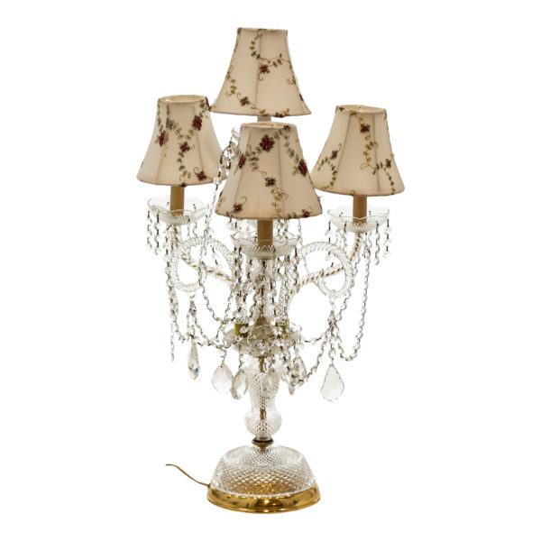 Triple Arm Crystal Embellished Lamp with Bead Accents - Image 1