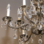 Antique Brass and Crystal 10 Light Chandelier - Image 3
