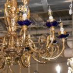 Large Reproduction Gilded 10 Light Figural Woman Chandelier - Image 5