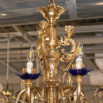 Large Reproduction Gilded 10 Light Figural Woman Chandelier - Image 3