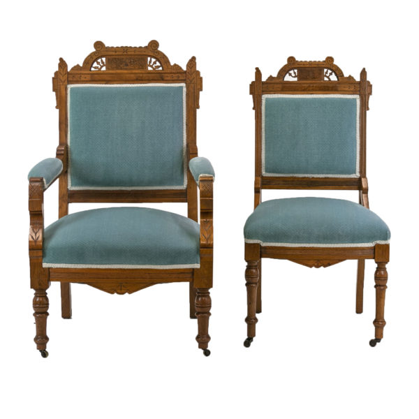 Pair of Eastlake Victorian Parlor Chairs - Image 1