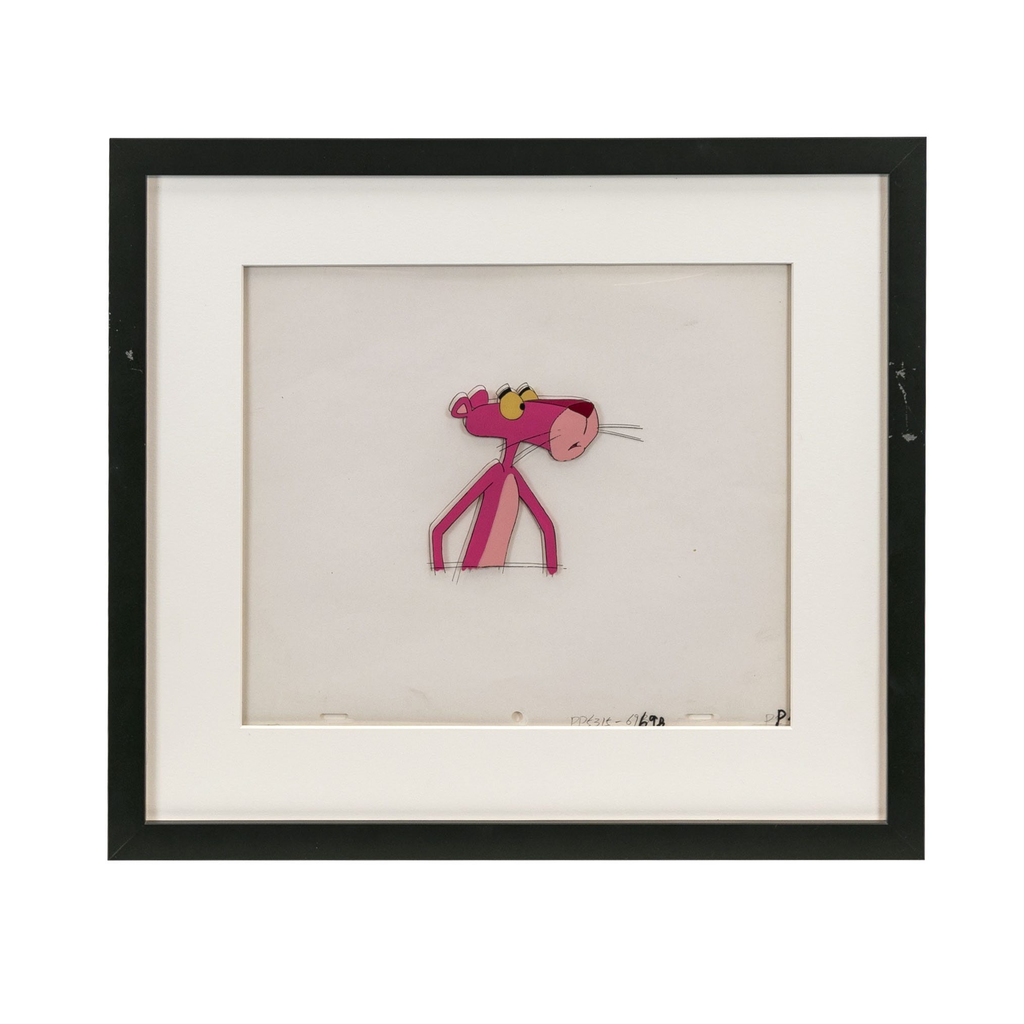 Pink Panther with flowers, original animation cel and drawing – Gallery  Animation