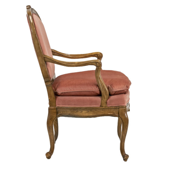 Vintage BERNHARDT French Provincial Armchair with Pink Upholstery - Image 5