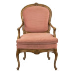 Vintage BERNHARDT French Provincial Armchair with Pink Upholstery - Image 4